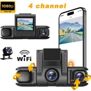 دوربین ثبت وقایع 4 لنز مانیتور دار 1080مدلdash cam 4lense